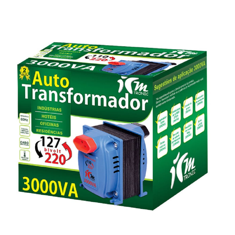 Auto Transformador IPEC 3000VA/2100W MT3000 - Bivolt - Imagem 2