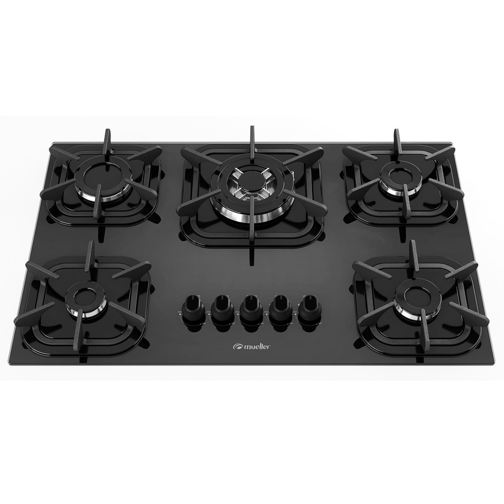 Cooktop Mueller 5 Bocas com Queimador Tripla Chama Preto – Bivolt