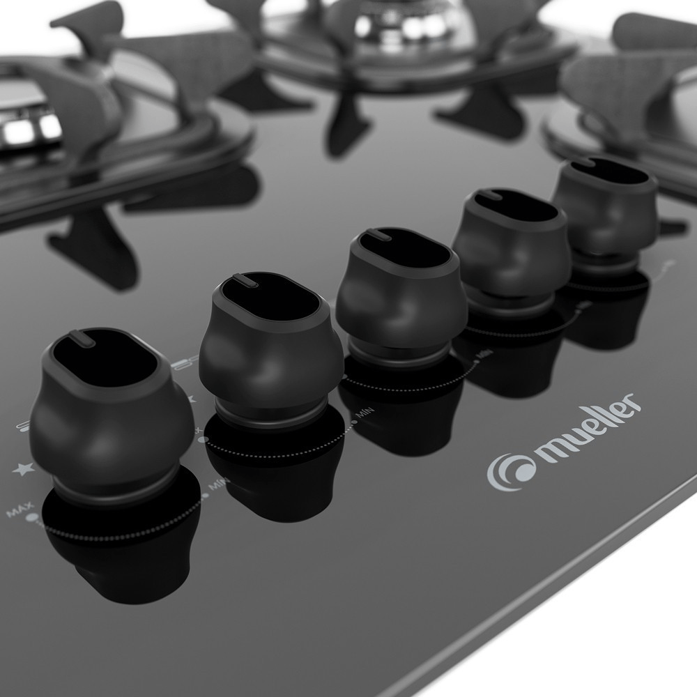 Cooktop Mueller 5 Bocas com Queimador Tripla Chama Preto – Bivolt - Imagem 3