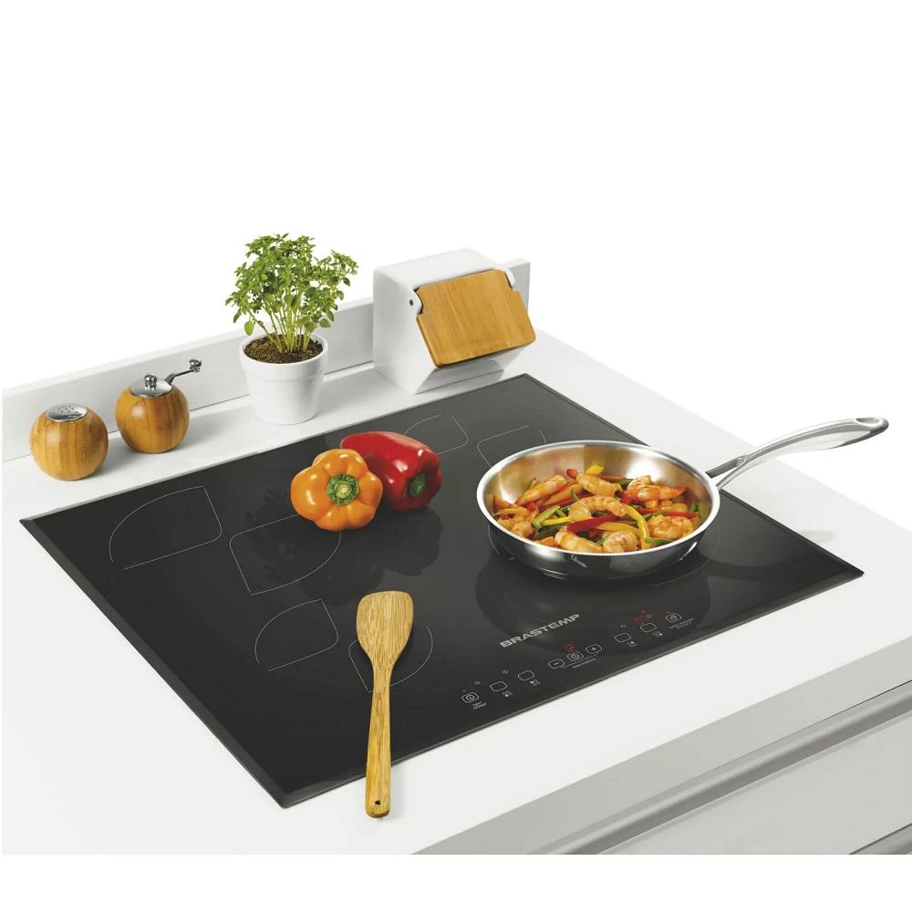 Cooktop Brastemp 4 Bocas de Indução Preto BDJ62AE 220 Volts