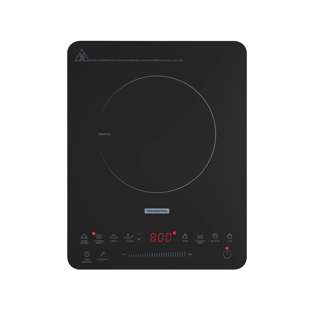 Cooktop de Indução Tramontina 1 Boca Portátil Slim Touch EI 30 Preto – 127 Volts