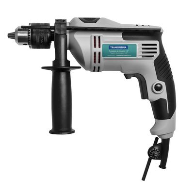 Furadeira de Impacto Tramontina 1/2"  Auxiliar Velocidade Variável e Sistema de Reversão Branca – 127 Volts