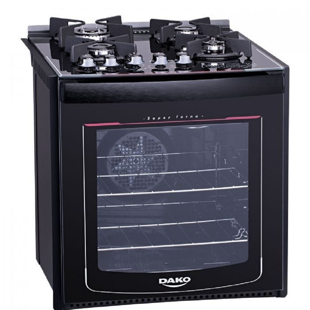 Fogão de Embutir Dako 4 Bocas Turbo Glass Preto - Bivolt - Imagem 4