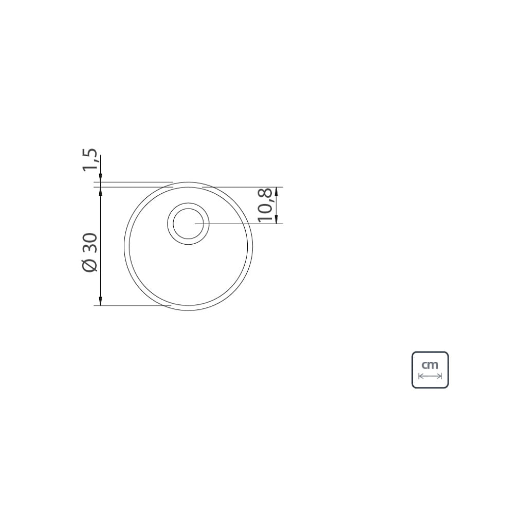 Cuba de Embutir Tramontina 9 Litros Luna 30 cm em Aço Inox Polido - Imagem 2