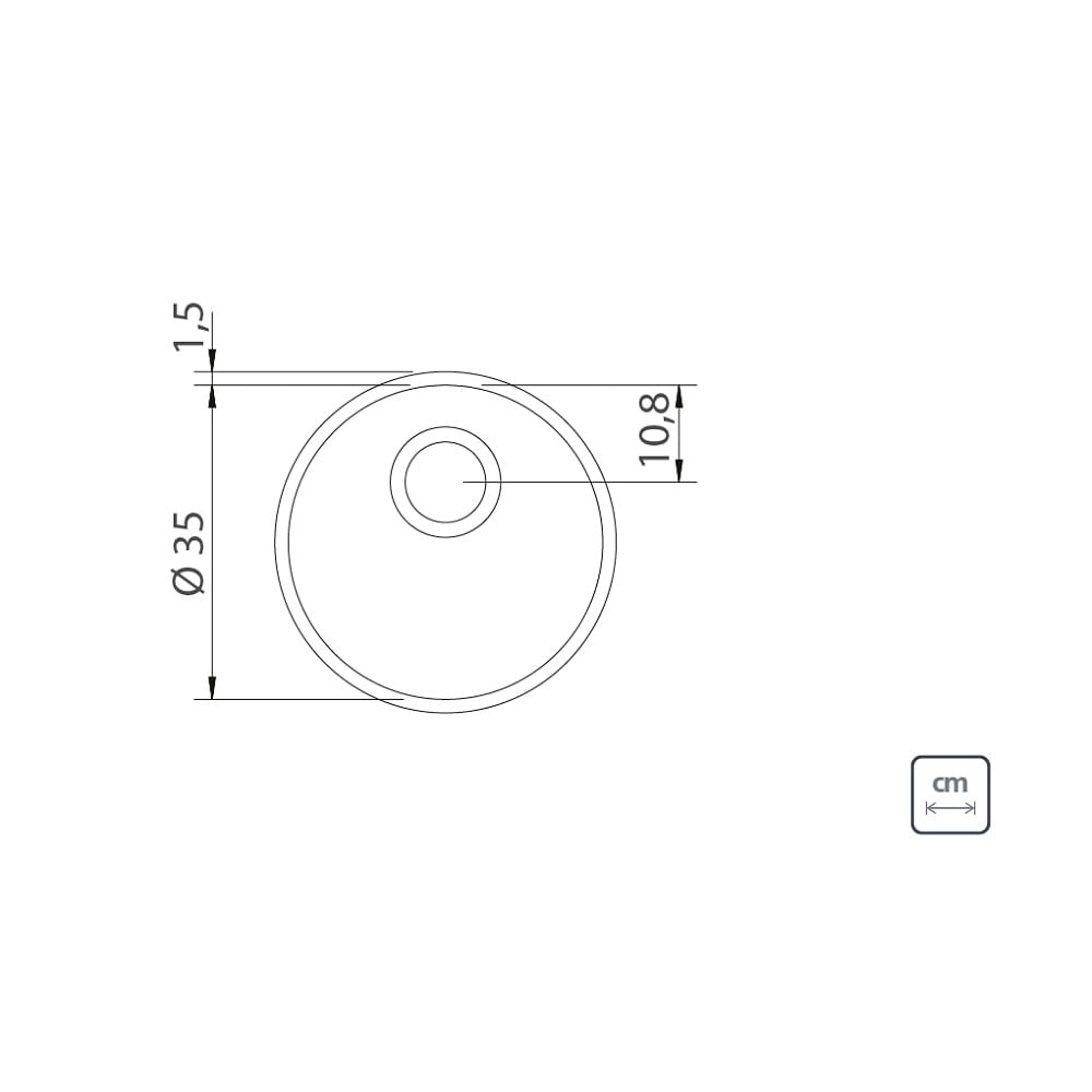 Cuba de Embutir Tramontina Diâmetro 35cm Luna em Aço Inox Polido - Imagem 2
