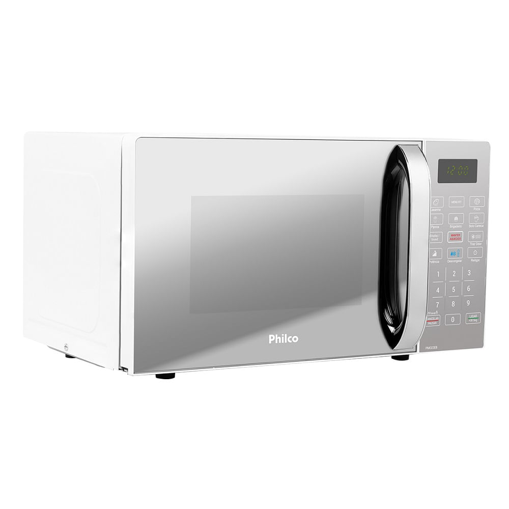 Micro-ondas Philco 20 Litros com Revestimento Limpa Fácil Porta Espelhada Branco PMO23EB – 220 Volts - Imagem 2