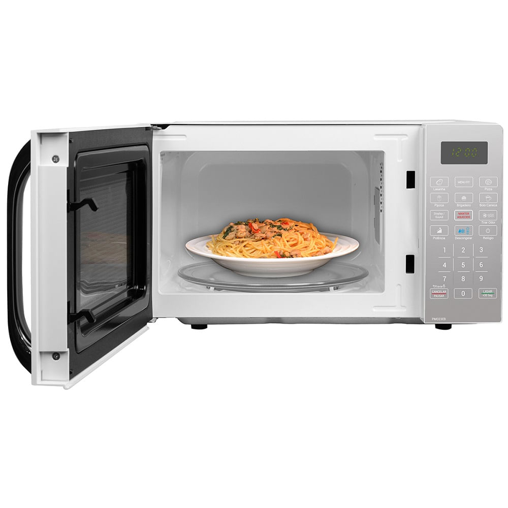 Micro-ondas Philco 20 Litros com Revestimento Limpa Fácil Porta Espelhada Branco PMO23EB – 220 Volts - Imagem 5