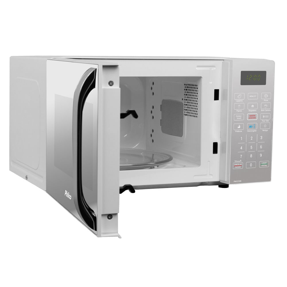 Micro-ondas Philco 20 Litros com Revestimento Limpa Fácil Porta Espelhada Branco PMO23EB – 220 Volts - Imagem 6