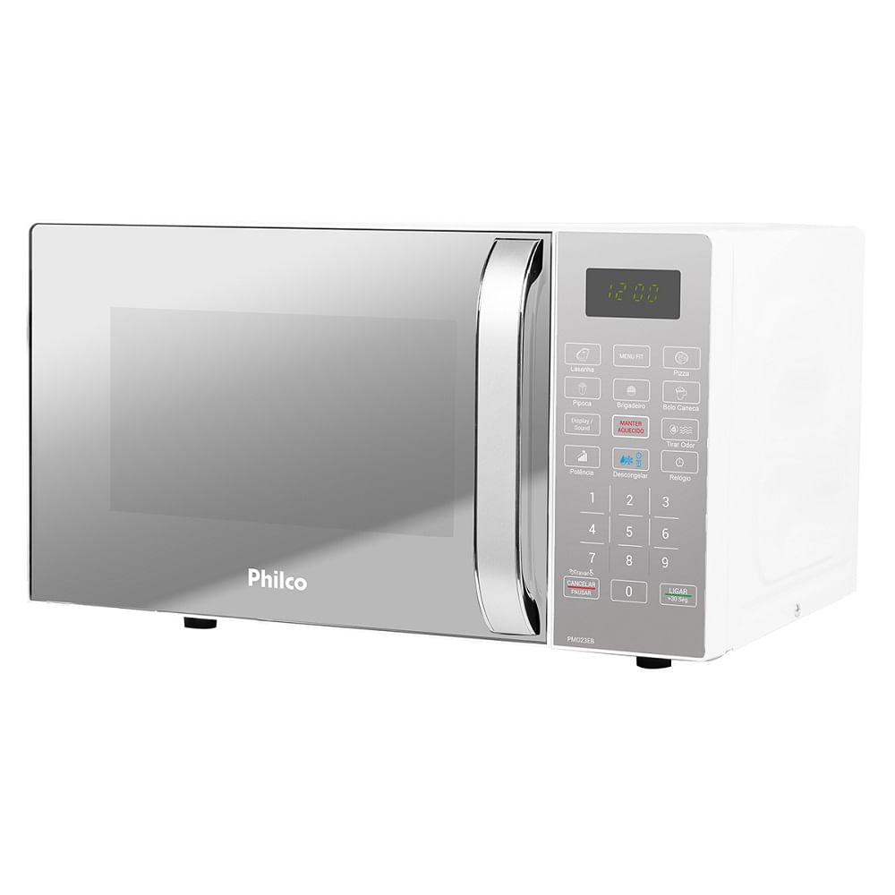 Micro-ondas Philco 20 Litros com Revestimento Limpa Fácil Porta Espelhada Branco PMO23EB – 220 Volts - Imagem 7