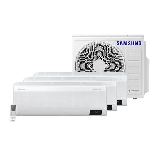 Ar Condicionado Multi Split Samsung Hi Wall Wind Free 3x9000 BTU/h Quente e Frio AJ080AXJ4KH/AZ– 220 Volts