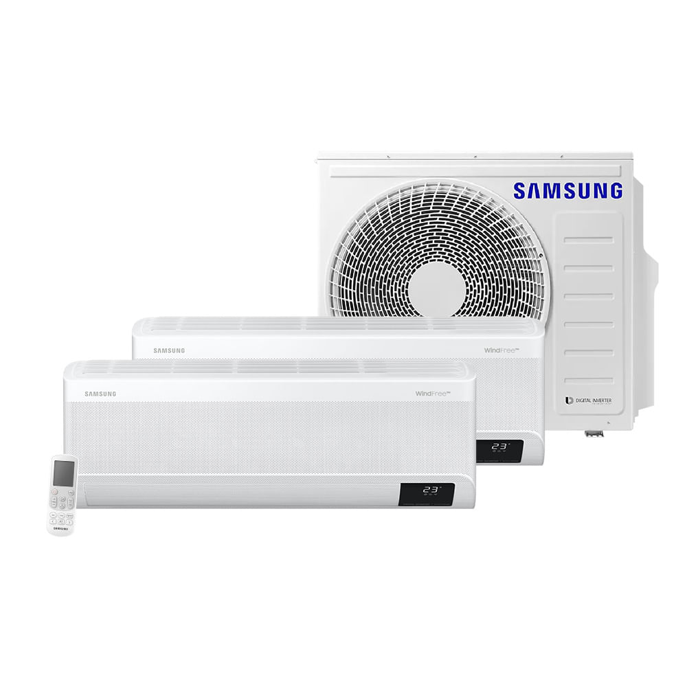 Ar Condicionado Multi Split Samsung Hi Wall Wind Free 2x9000 BTU/h Quente e Frio AJ068AXJ3KH/AZ – 220 Volts