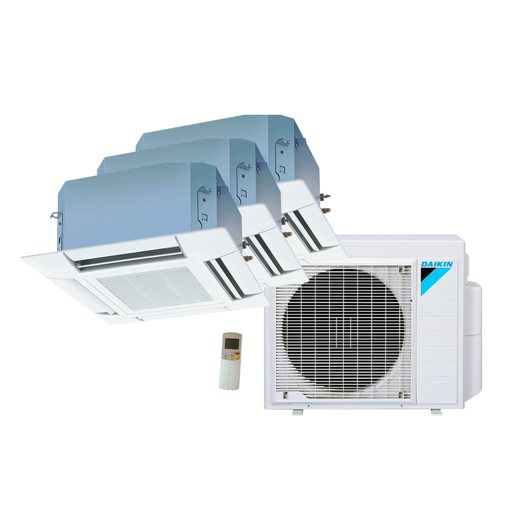 Ar Condicionado Multi Split Cassete 4 Vias Inverter Daikin  2x9000 + 1x18000 BTU/h Quente e Frio Monofásico 3MXS24PMVM - 220 Volts