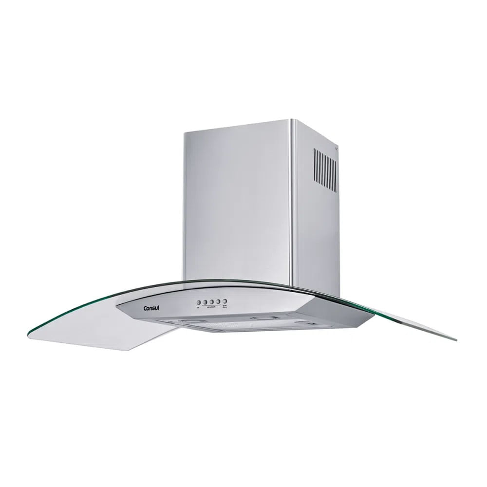 Coifa de Parede Consul 90cm 5 e 6 Bocas com Design em Vidro e Aviso Lavar Filtro Inox CAP90AR - 127 Volts - Imagem 2