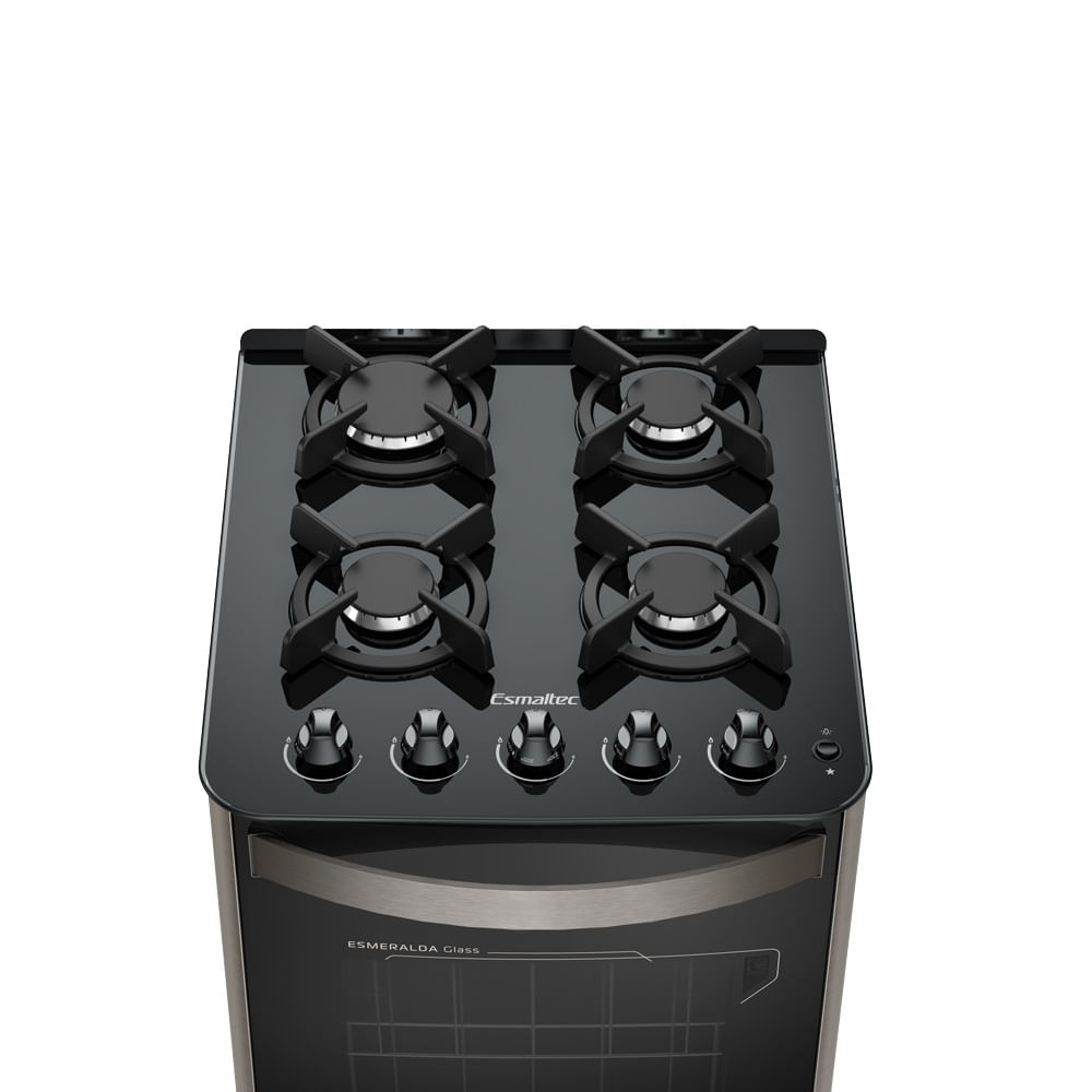 Fogão de Piso Esmaltec 4 Bocas Esmeralda Glass Inox – Bivolt - Imagem 5