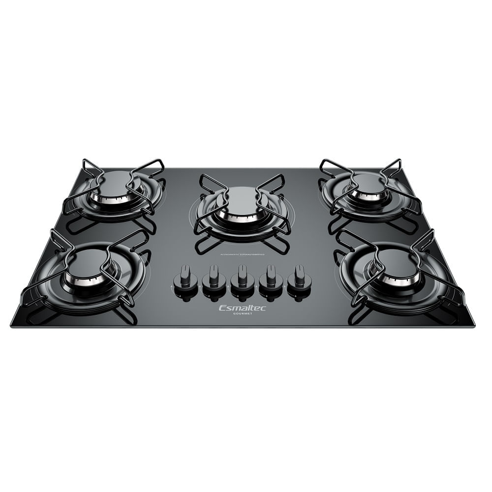 Cooktop Esmaltec 5 Bocas Super Chama Gourmet Preto – Bivolt
