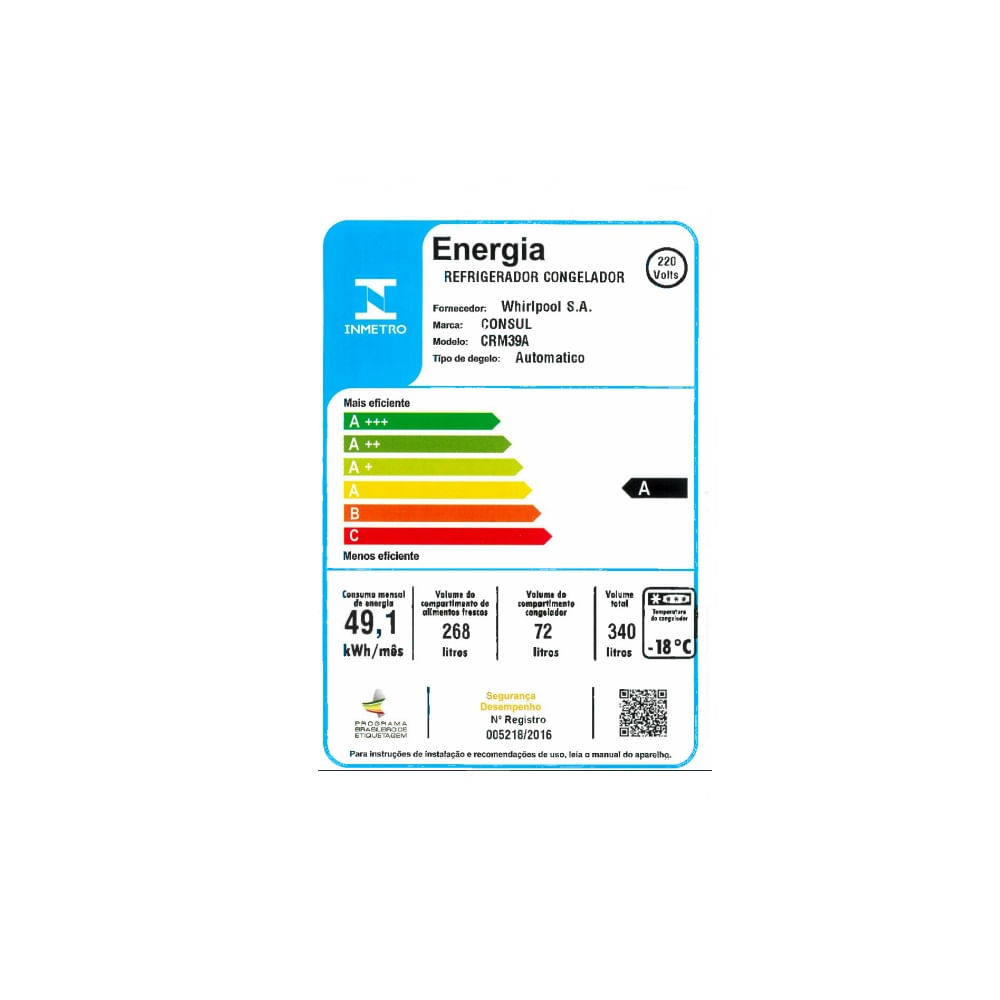Refrigerador Consul Frost Free Duplex 340 litros CRM39AB Branca – 220 Volts - Imagem 6