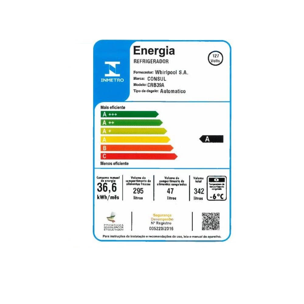 Refrigerador Consul Frost Free 342 litros CRB39AB - 127 Volts - Imagem 7