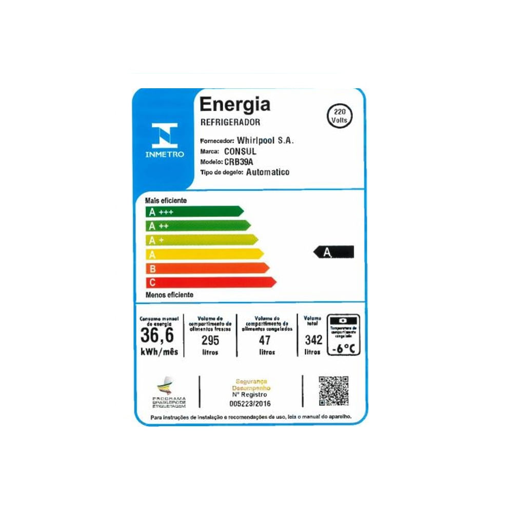 Refrigerador Consul Frost Free 342 Litros Branco CRB39AB – 220 Volts - Imagem 6