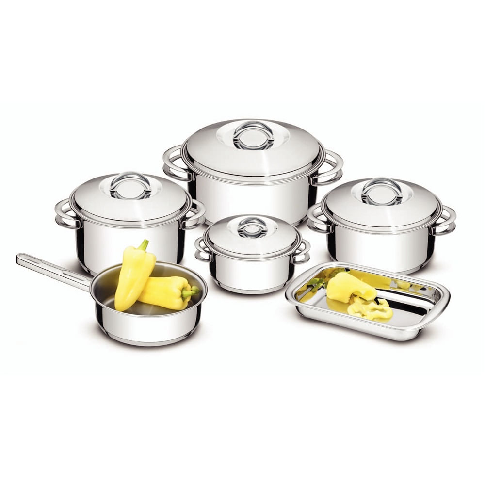 Jogo de Panelas Tramontina 6 Peças Solar em Aço Inox com Fundo Triplo - Imagem 2