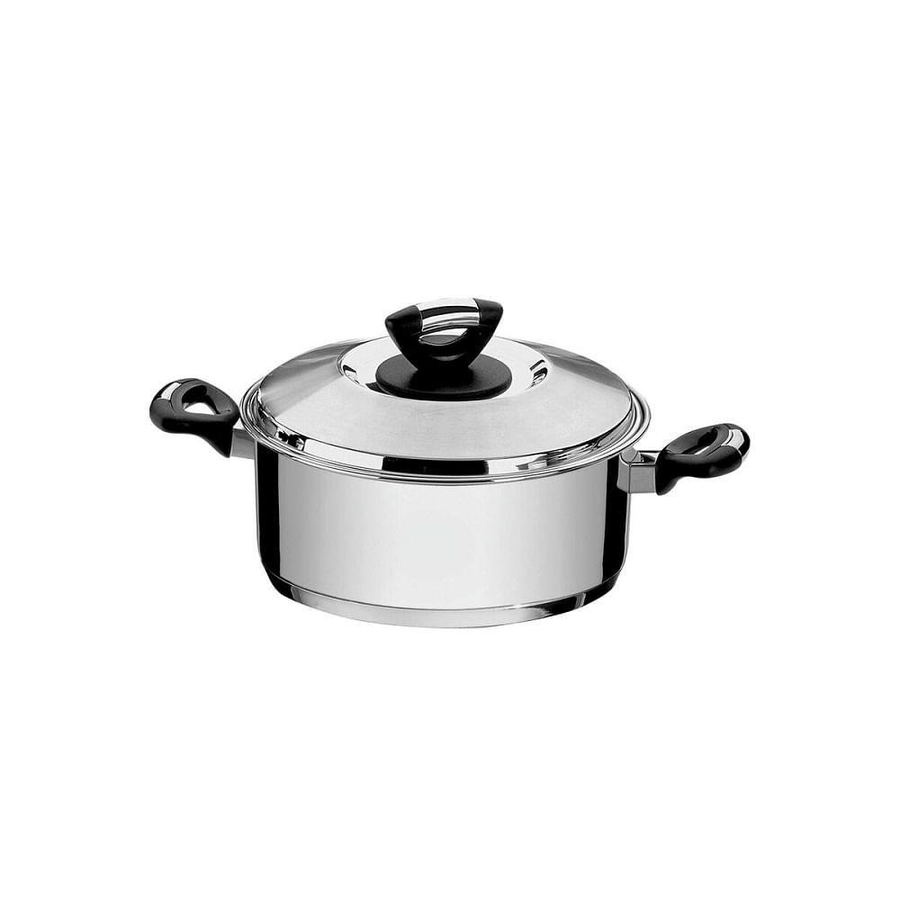 Jogo de Panelas Tramontina 6 Peças Solar Baquelite em Aço Inox com Fundo Triplo com Cabos e Alças de Baquelite - Imagem 4