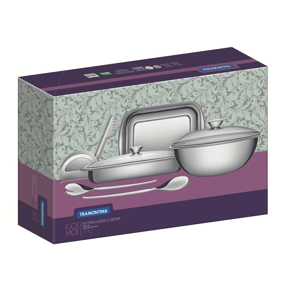 Kit Assadeira Tramontina 7 Peças Cosmos em Aço Inox - Imagem 2