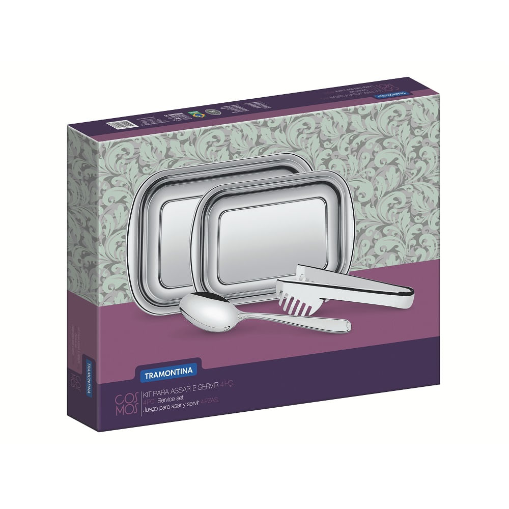 Kit Assadeira Tramontina 4 Peças Cosmos Em Aço Inox - Imagem 2
