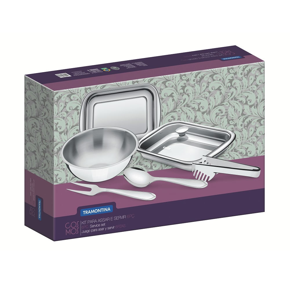 Kit Assadeira Tramontina 6 Peças Cosmos Em Aço Inox - Imagem 2