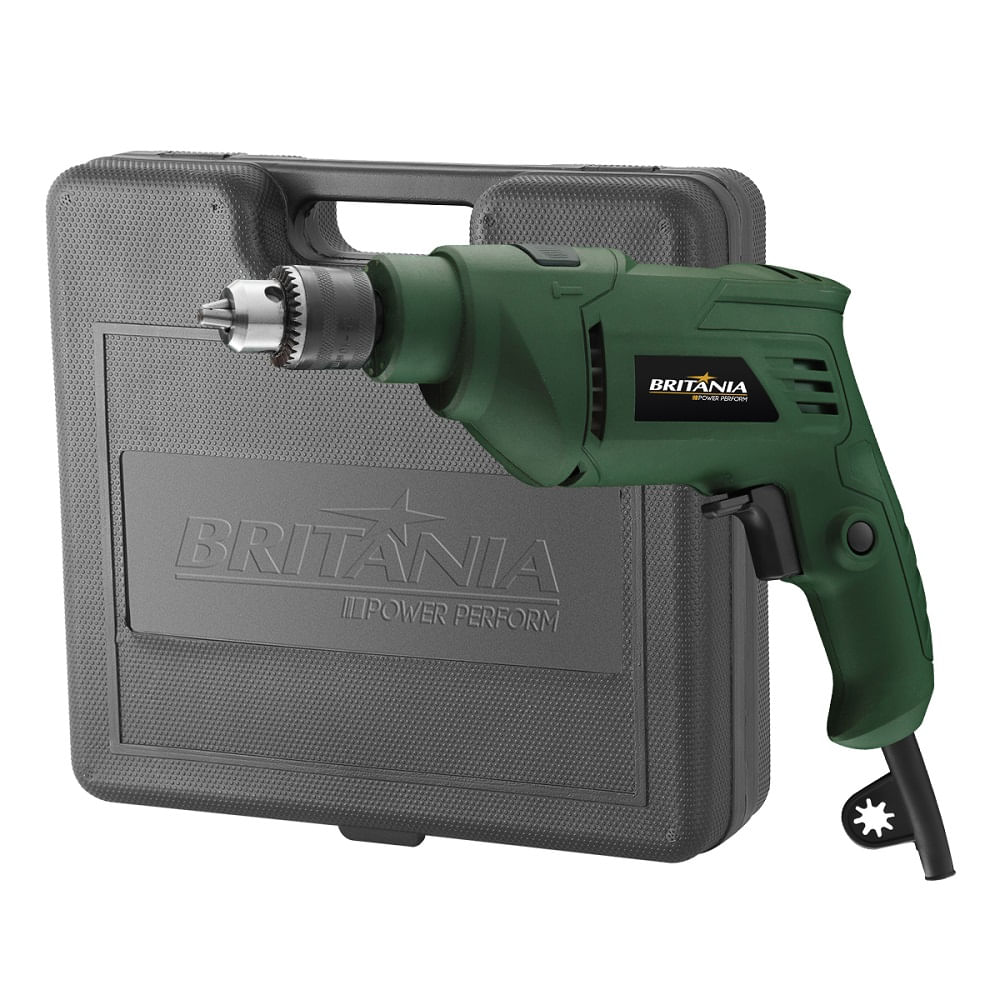Furadeira Britânia de Impacto Britânia 2 em 1 Verde BFU01M – 127 Volts - Imagem 3