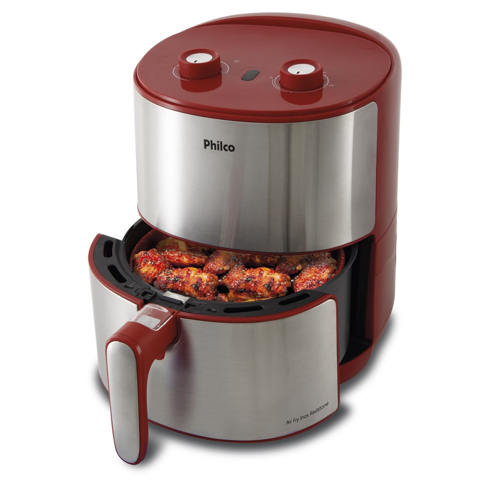 Fritadeira Philco Air Fry 4 Litros Redstone Vermelha PFR10VI - 127 Volts - Imagem 3