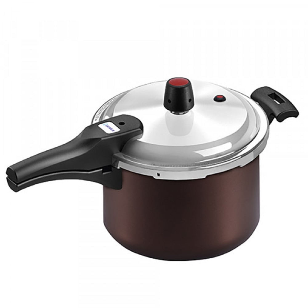 Panela de Pressão Panelux 4,5 Litros Antiaderente com Fechamento Externo Premium Marrom