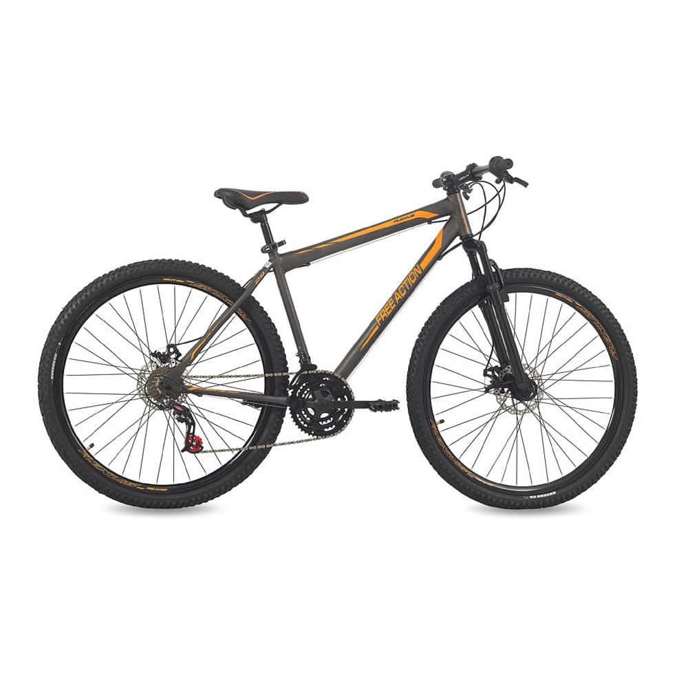 Bicicleta Free Action Aro 29 Flexus 2.0 Grafite e Laranja