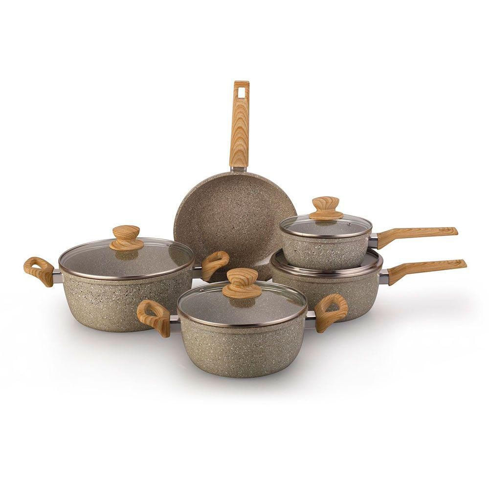 Jogo de Panela Oster Marble Edition  Cinza Claro