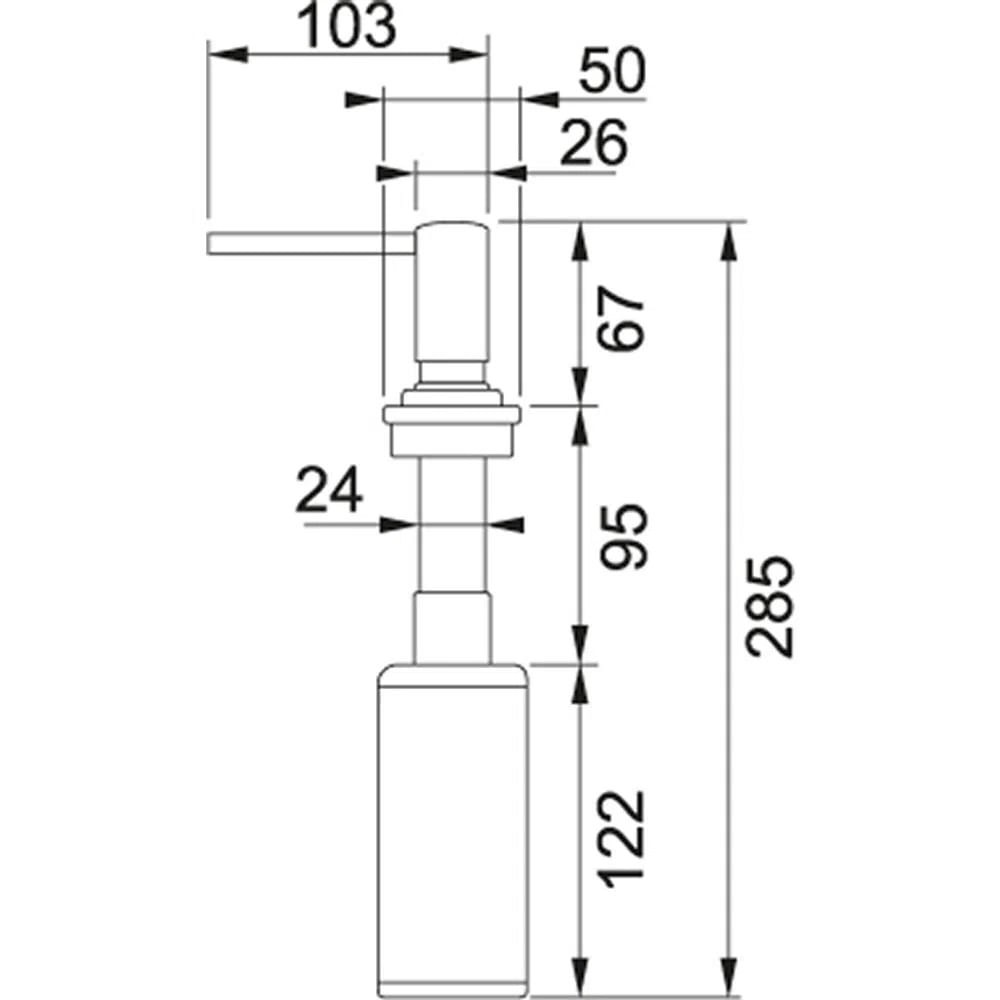 Dosador de Sabão de Embutir e Sobrepor Franke 250ml Alto Brilho Cromado - Imagem 4