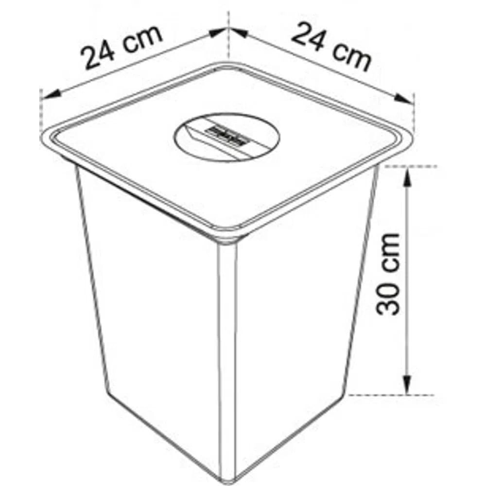 Lixeira de Sobrepor Franke 10 Litros Quadrada Aço Inox Escovado - Imagem 3