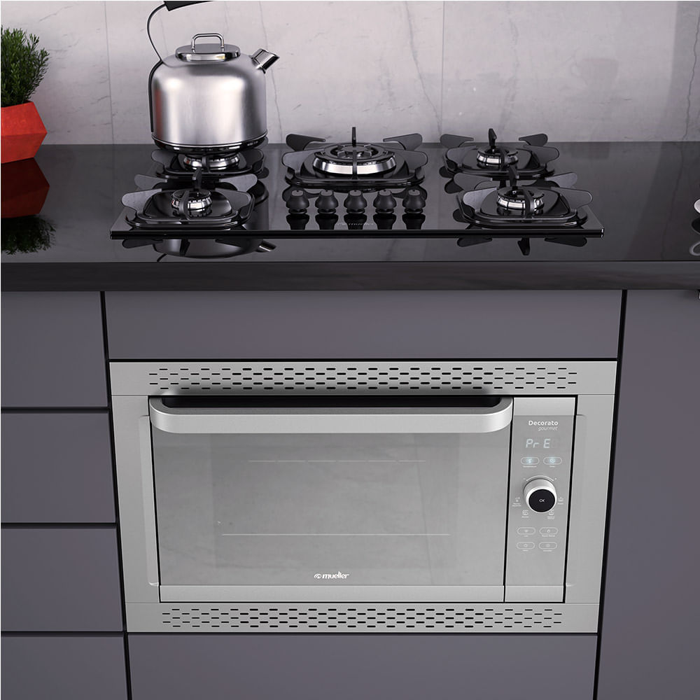 Forno Elétrico de Embutir Mueller 44 Litros Inox Decorato Gourmet – 127 Volts - Imagem 11