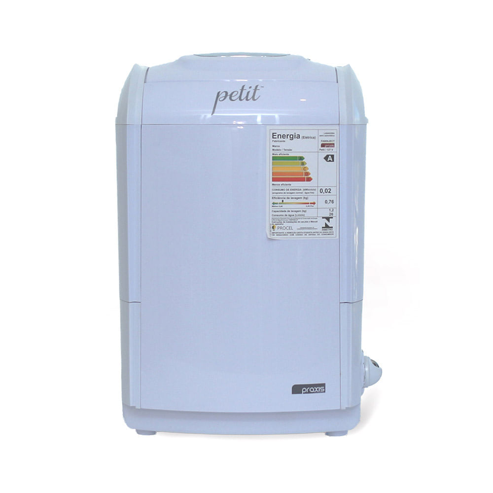 Mini Lavadora Praxis Petit 1,2Kg Branca – 127 Volts