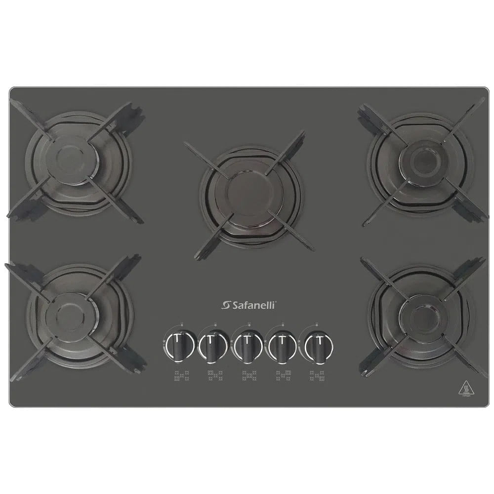 Cooktop Safanelli Gourmet 5 Bocas Preto Gray FSZ508 – Bivolt