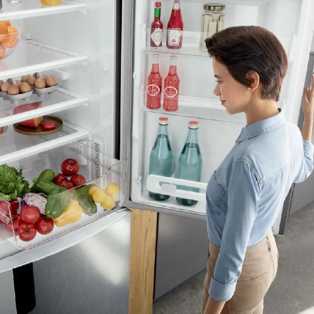 Refrigerador Consul 397 Litros Frost Free Duplex Evox Inox Com Freezer Embaixo CRE44BK – 127 Volts - Imagem 10