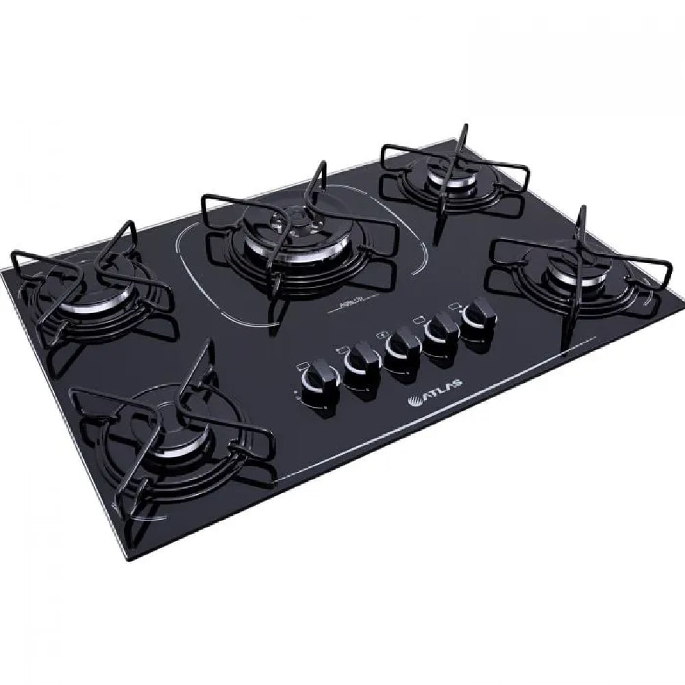 Cooktop Atlas 5 Bocas Agile Up Glass TC com Acendimento Superautomático e Mesa de Vidro Preto – Bivolt - Imagem 3