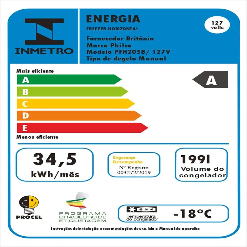 Freezer Horizontal Philco 199 Litros 1 Porta Branco PFH205B - 220 Volts - Imagem 3