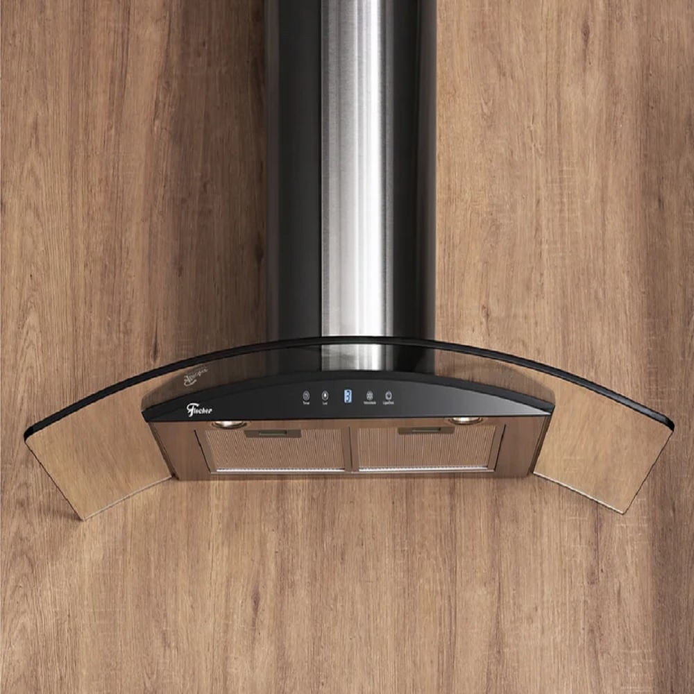 Coifa de parede Fischer Talent Touch 90 cm Vidro Digital - 220 Volts - Imagem 2