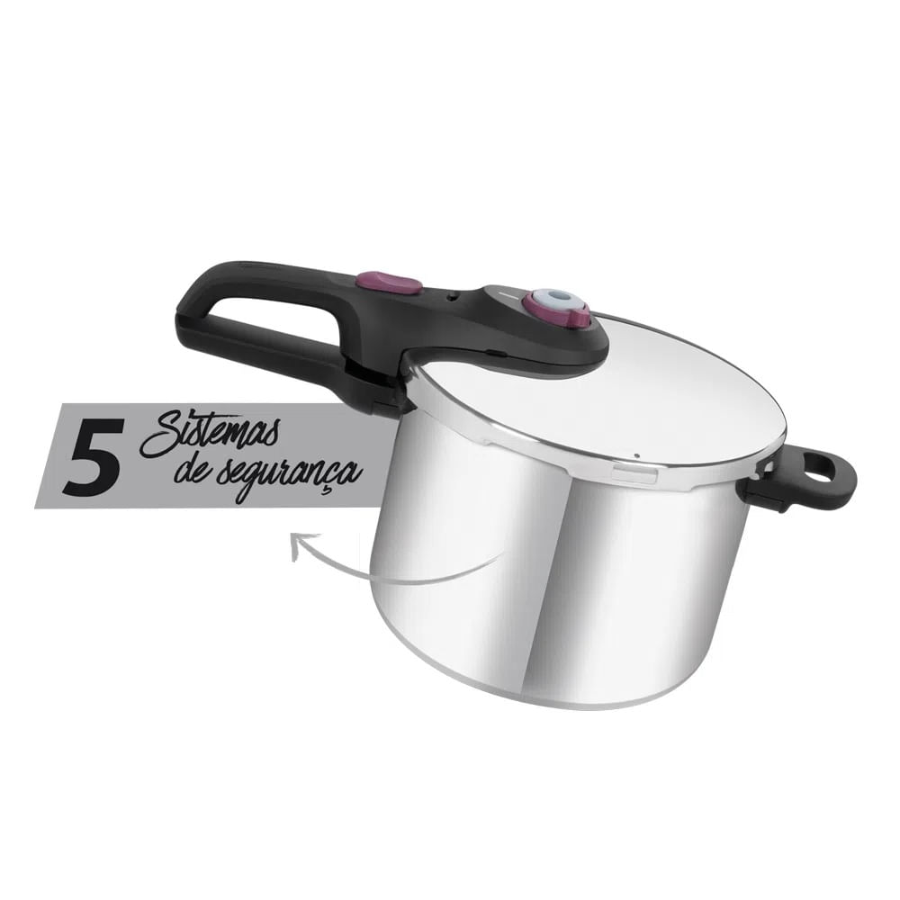 Panela de Pressão Arno 6 Litros com Fechamento Externo e Cesto de Vapor Inox Rochedo P2530749 - Imagem 3