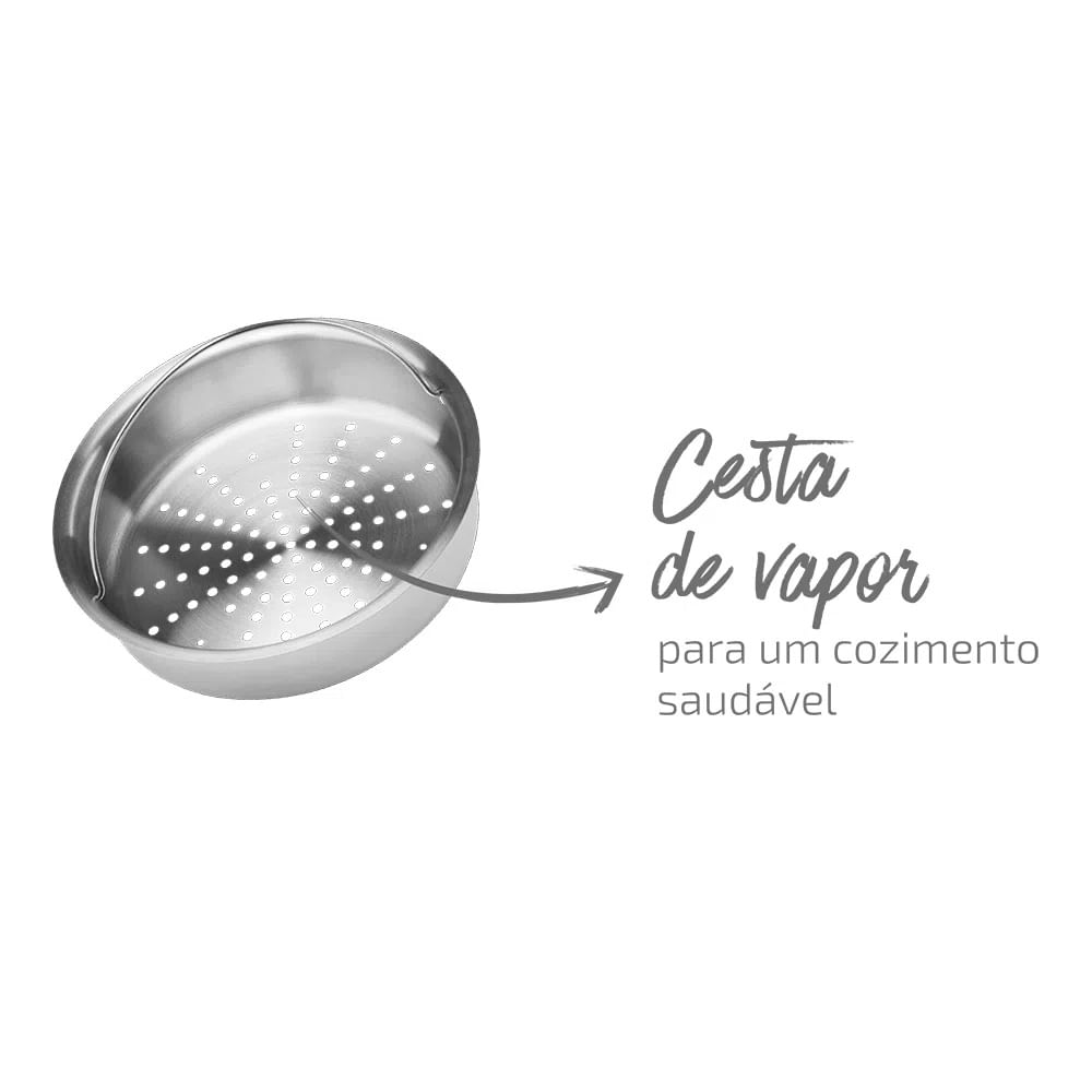 Panela de Pressão Arno 6 Litros com Fechamento Externo e Cesto de Vapor Inox Rochedo P2530749 - Imagem 4