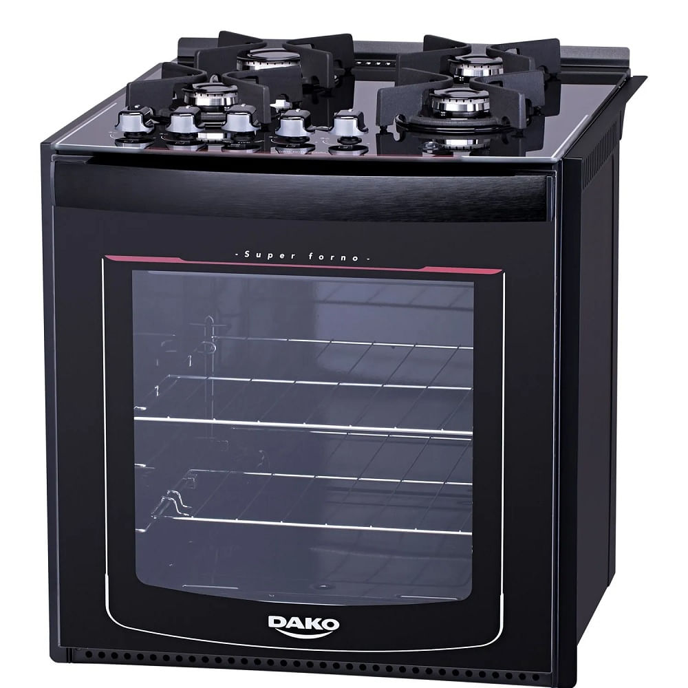 Fogão de Embutir Dako 4 Bocas Turbo Glass Preto - Bivolt - Imagem 5
