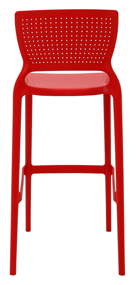 Conjunto de 4 Cadeiras Plásticas Tramontina Safira Alta Bar em Polipropileno e Fibra de Vidro Vermelho - Imagem 5