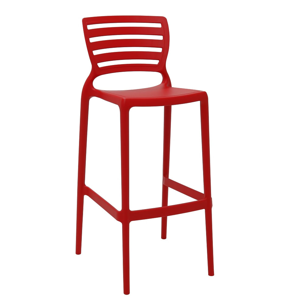 Conjunto de 4 Cadeiras Plásticas Tramontina Sofia Alta Residência em Polipropileno e Fibra de Vidro Vermelho - Imagem 2