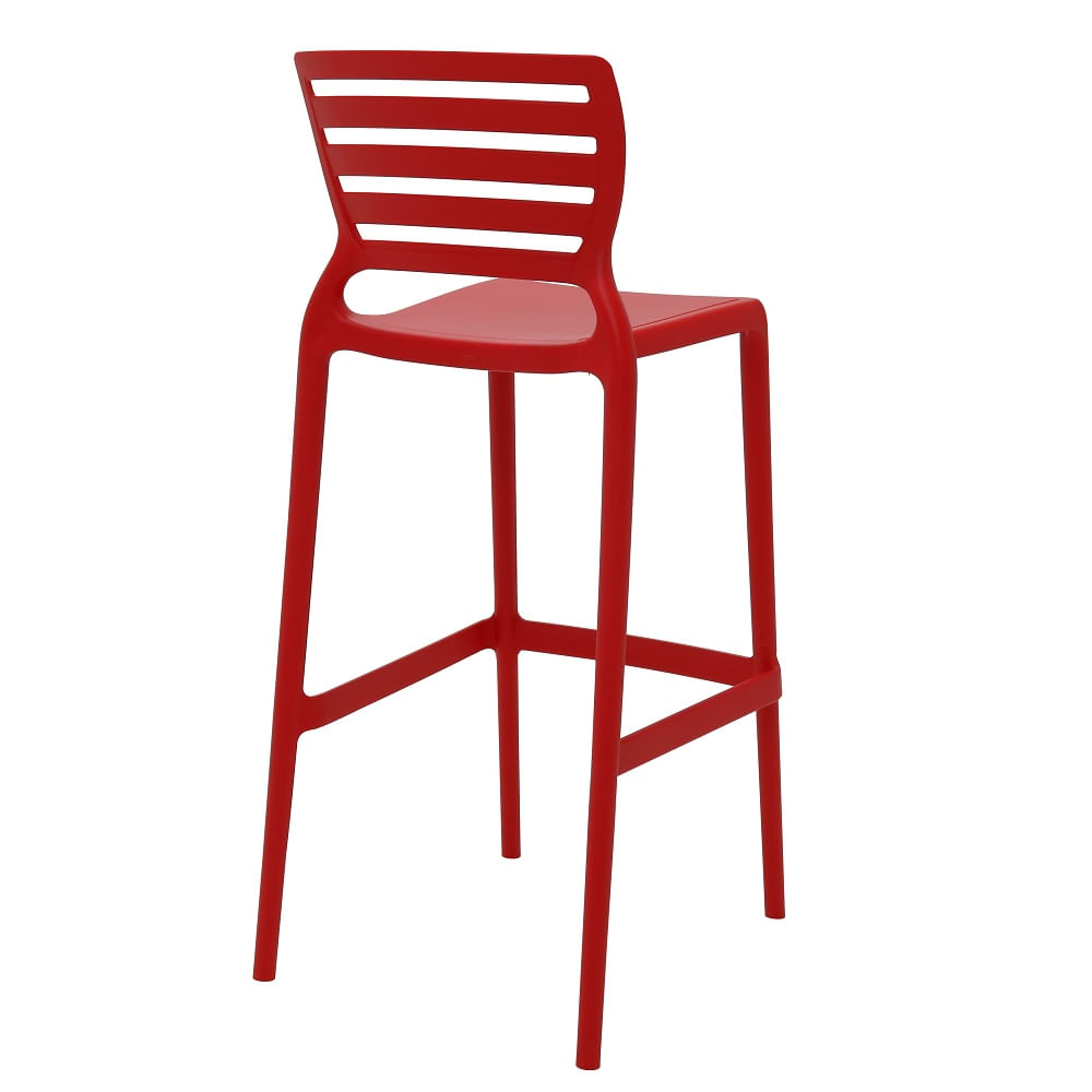 Conjunto de 4 Cadeiras Plásticas Tramontina Sofia Alta Residência em Polipropileno e Fibra de Vidro Vermelho - Imagem 4