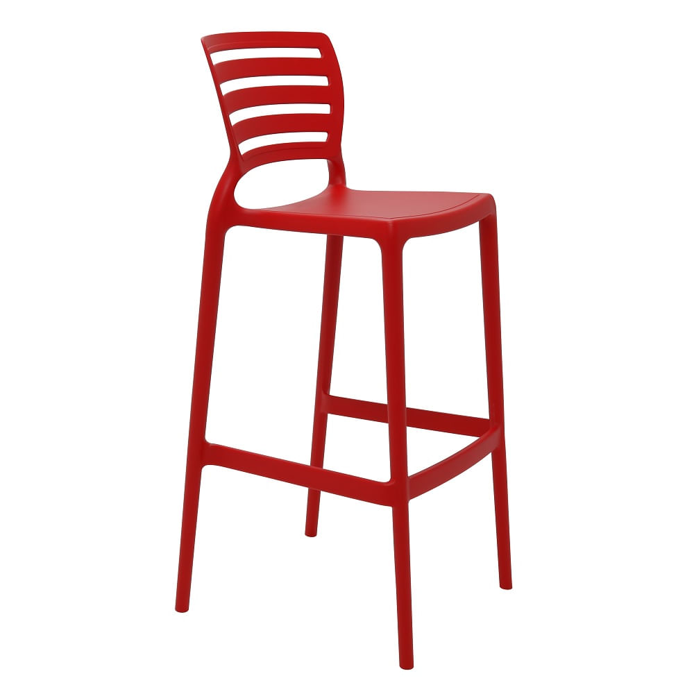 Conjunto de 4 Cadeiras Plásticas Tramontina Sofia Alta Residência em Polipropileno e Fibra de Vidro Vermelho - Imagem 6