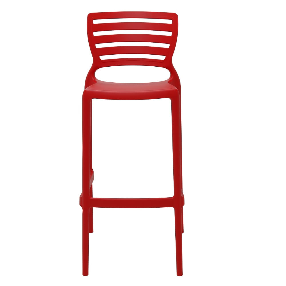 Conjunto de 4 Cadeiras Plásticas Tramontina Sofia Alta Residência em Polipropileno e Fibra de Vidro Vermelho - Imagem 7