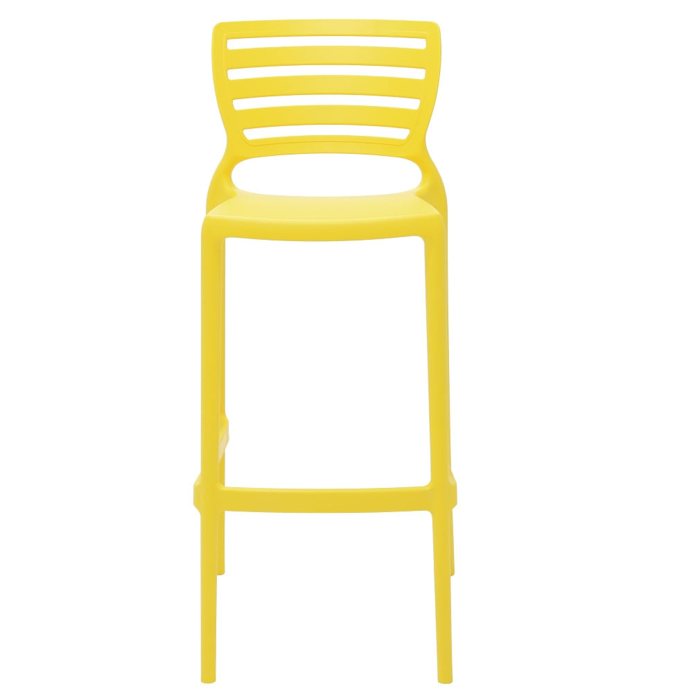 Conjunto de 4 Cadeiras Plásticas Tramontina Sofia Alta Residência em Polipropileno e Fibra de Vidro Amarelo - Imagem 2
